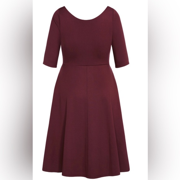 City chic cute girl dress Merlot 18 W NWT - Picture 3 of 6